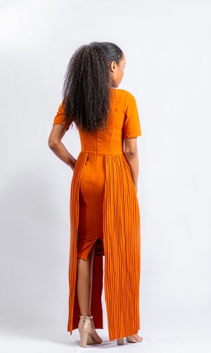 Orange High-Low Dress